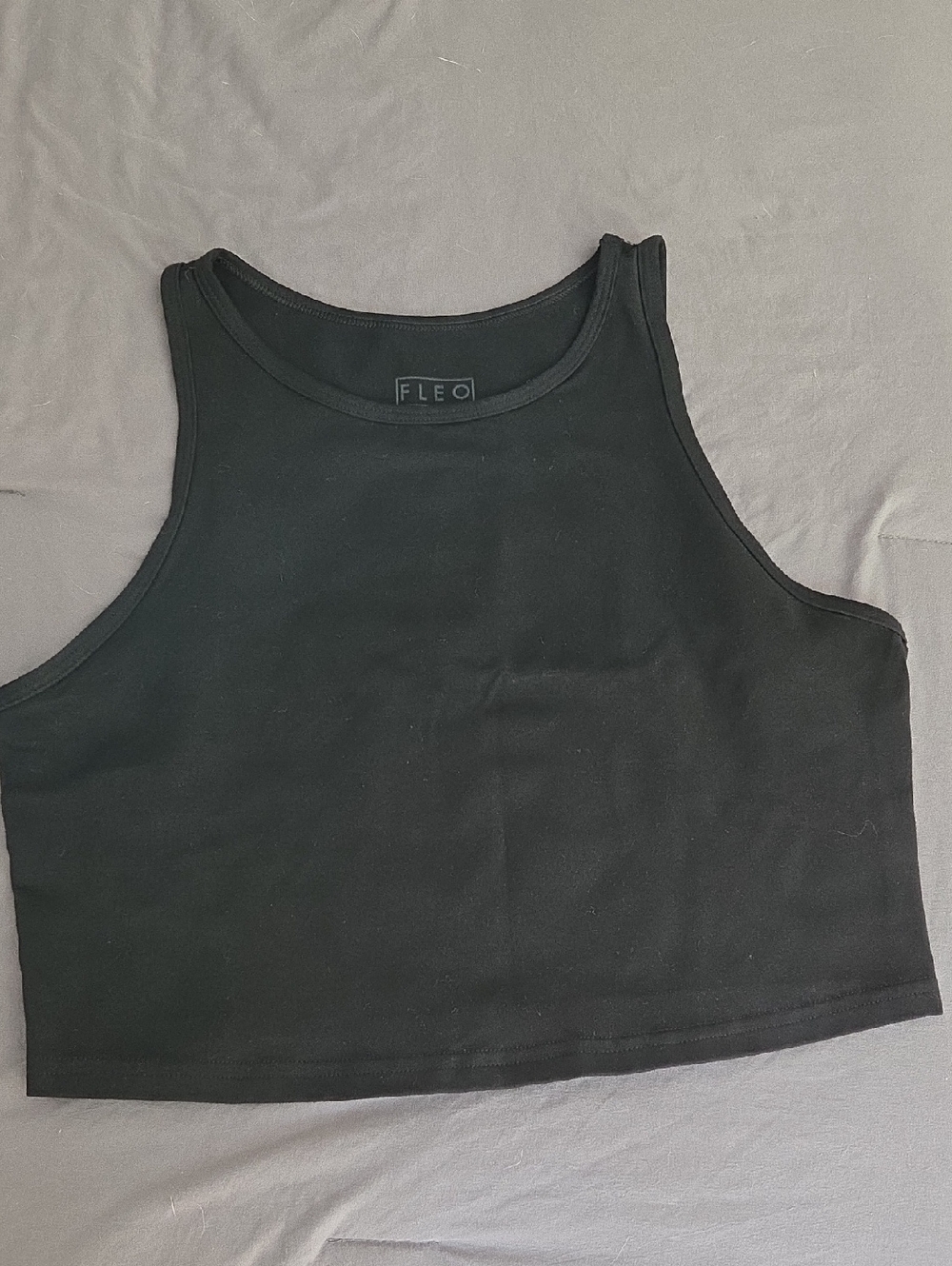 Fleo Black Cropped Athletic Tank